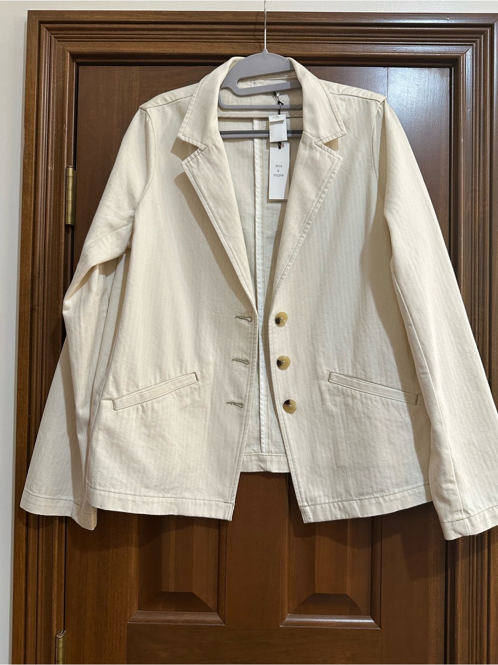 Cream Women's Blazer Jacket - Lightweight Tailored Coat